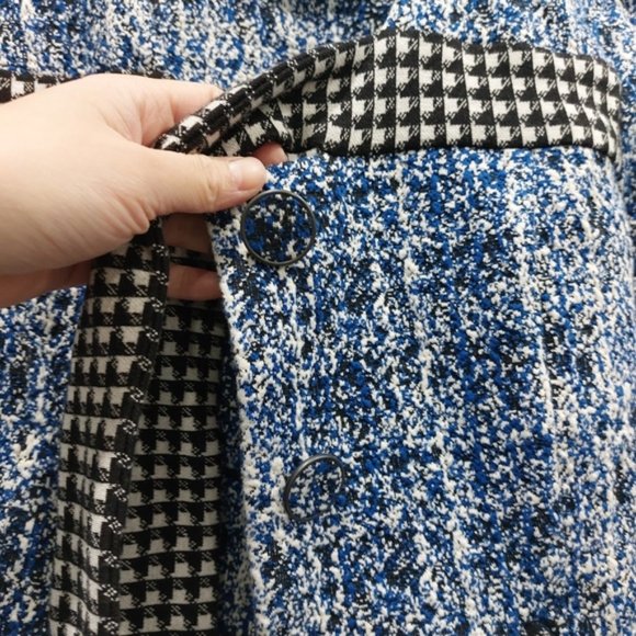 Cabi Reina 21 Club Jacket Cropped Blazer 3/4 Sleeve Black Blue XS - Picture 6 of 9